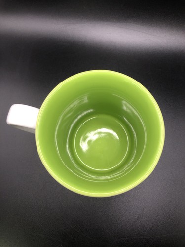 VINTAGE TINKERBELL MUG 2000 DISNEY STORE TINK JUMBO GREEN INLAY WHITE CERAMIC - Picture 9 of 10