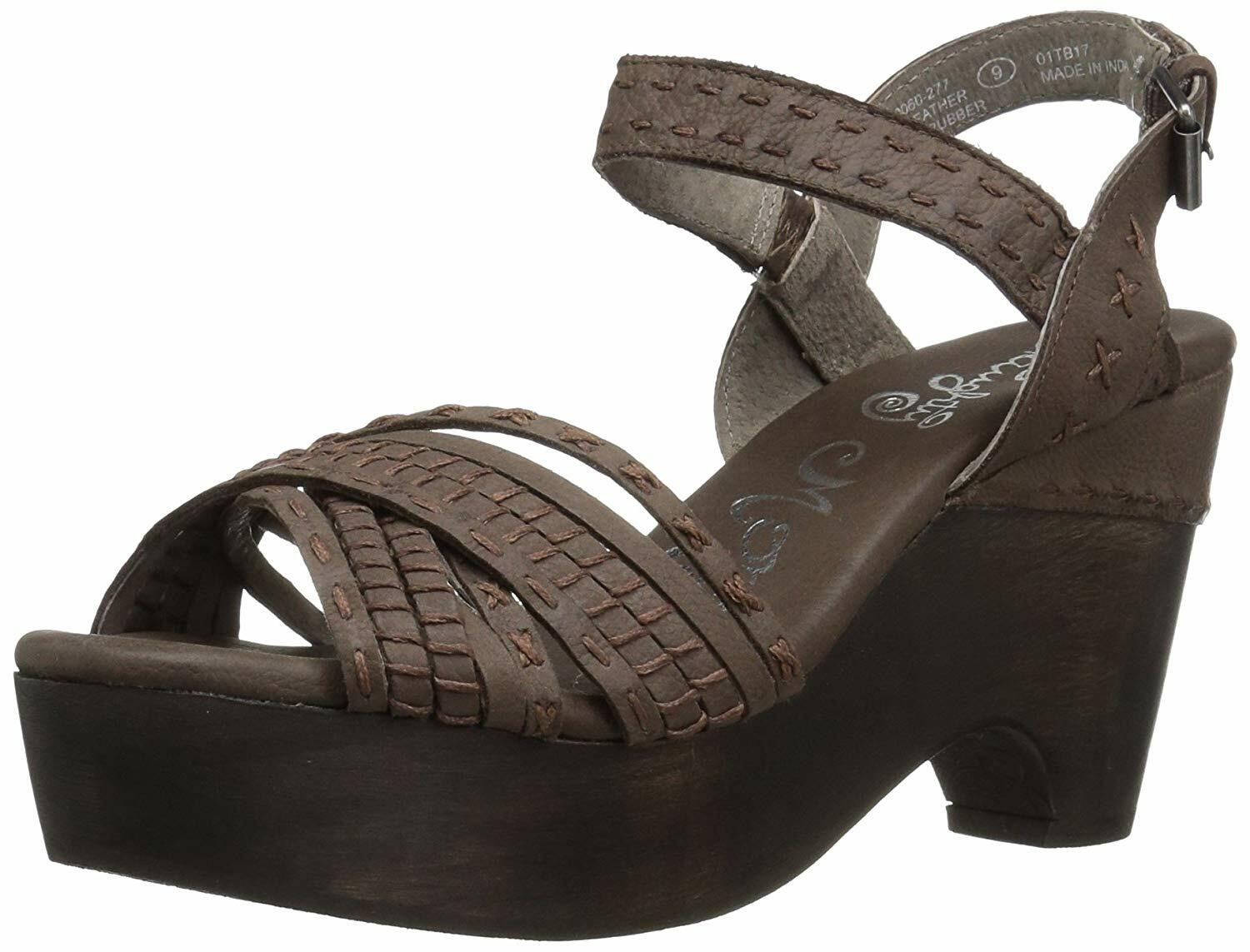 Naughty Monkey Women Open Toe Casual Leather Platform Sandals Brown Size 10 Naughty Monkey Women Open Toe Casual Leather Platform Sandals Brown Size 10