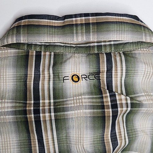Camicia Carhartt Force Mandan Relaxed Fit Uomo XL Plaid Bottoni Ventilata Ripstop - Foto 5 di 10