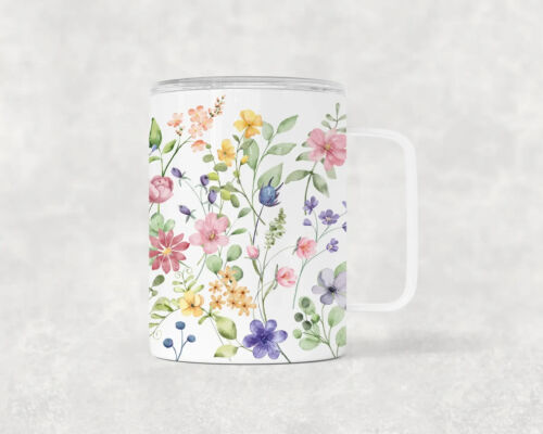 12 Oz Wildflower Insulated Stainless Steel Camp Mug With Lid - Picture 3 of 5