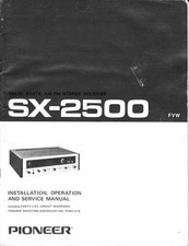 Pioneer SX-2500 Receiver Owners Manual