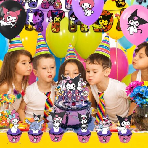 Cute Kuromi & My Melody Birthday Party Supplies Balloons Banner Cake Toppers Set - Picture 7 of 8