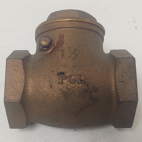 🔥PGL 1-1/2" BRONZE 125S 200 WOG THREADED GATE SWING CHECK VALVE - Picture 2 of 4