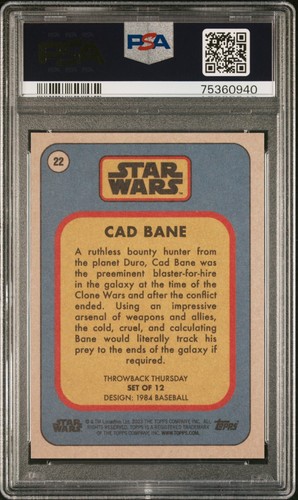 CAD BANE PSA 10 2023 Topps Star Wars Throwback Thursday TBT #22 C4 - Picture 2 of 2