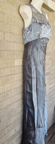 Michaelangelo Long Dress Gown Gray Grey 4 Bridesmaid Evening dinner Party S SM - Picture 1 of 8