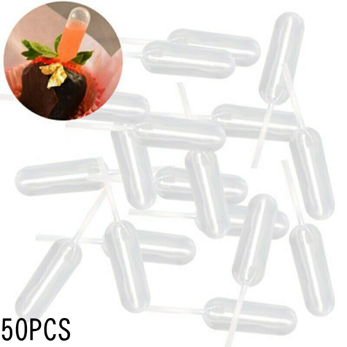 50Pcs 4ml Transfer Pipettes Dropper Plastic Squeeze For Cup Cakes Strawberry - Picture 1 of 18