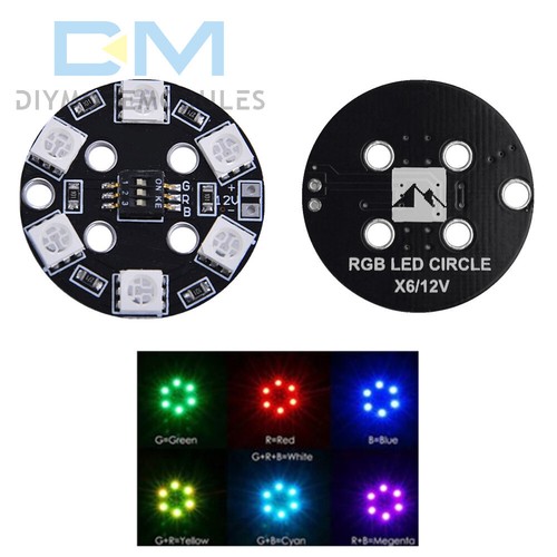 Lámpara LED RGB 5050 de 7 colores placa circular redonda X8/16V X6/12V para multicóptero FPV - Imagen 1 de 18