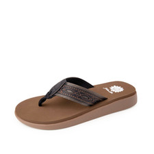 Yellow Box Galya Black Flatform Toe Post Sandal Women's sizes 6-10/NEW 
