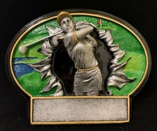 Golf, Female, 7 1/4" Burst Thru Resin Trophy