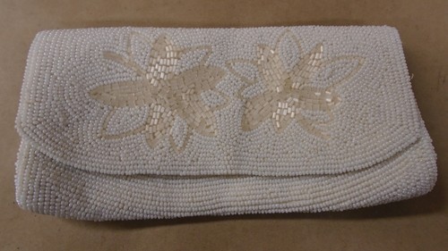 Hand completo Bolso noche con Japan Jill totalmente cuentas blanco de Clutch Made Empress 4xwCqaf