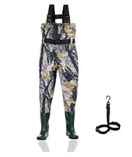 Ouzong Chest Waders for Kids, Lightweight Cleated  Assorted Colors , Sizes 