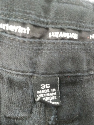 Hurley Men's Casual Shorts Size 35 x 11 Solid Black Striped - Picture 3 of 5