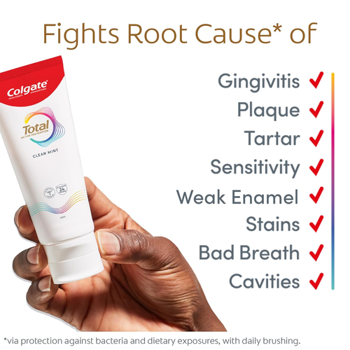 Colgate Total Clean Mint Toothpaste, , Whitens Teeth and Provides Sensitivity Re - Picture 5 of 15