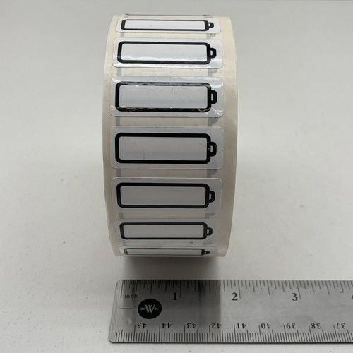 (25er-Pack) Leere Batterie Symbol Etikett Aufkleber 9/16" x 1-1/2" - Bild 11 von 12