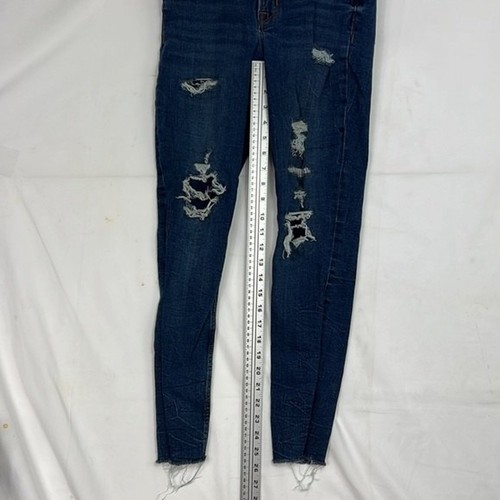 Old Navy Kids Super Skinny Jeans Ripped Denim Pants Zip Close Blue Size 2 #0257 - Picture 3 of 5