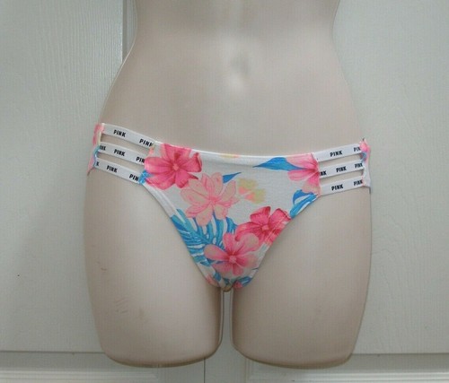 Victoria's Secret Women's Small Panties Cotton Flower Print Hip Bands Colorful  - Picture 1 of 10