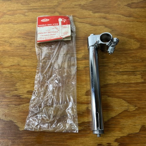 CROWN LENKERVORBAU PASSEND FÜR ENGLISCHE FAHRRÄDER VERCHROMT 8 ZOLL LANG VINTAGE - Bild 1 von 14