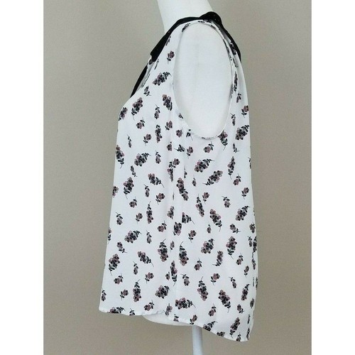 Lauren Conrad Womens Blouse Size Medium Pull Over V Neck Faux Suede Collar New - Picture 5 of 9