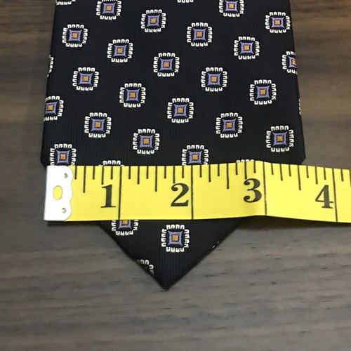 Robert Talbott Necktie Finest Silk Made In USA Black Woven Geometric - Picture 7 of 8