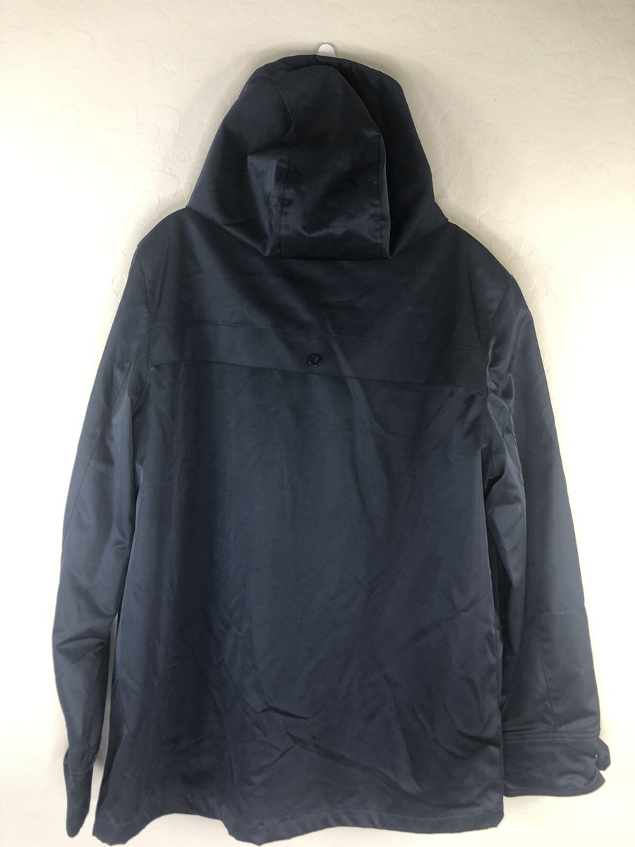 NWOT JOE FRESH Mens Large Jacket Dark Blue Hooded Mesh Lined Parka