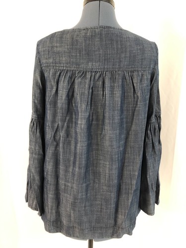 Anthropologie Sanctuary Chambray Schnürung Glockenärmel Bauern Boho Top XS - Bild 3 von 6