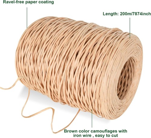 Floral Wire 200m Rustic Wire Floral Bind Wire Wrap Paper for Craft Flowers - Picture 4 of 8