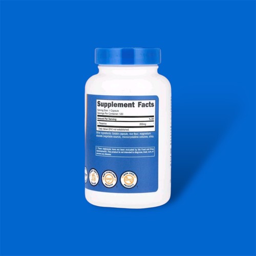 Nutricost, L-teanina, 200 mg, 120 cápsulas - Imagen 2 de 2