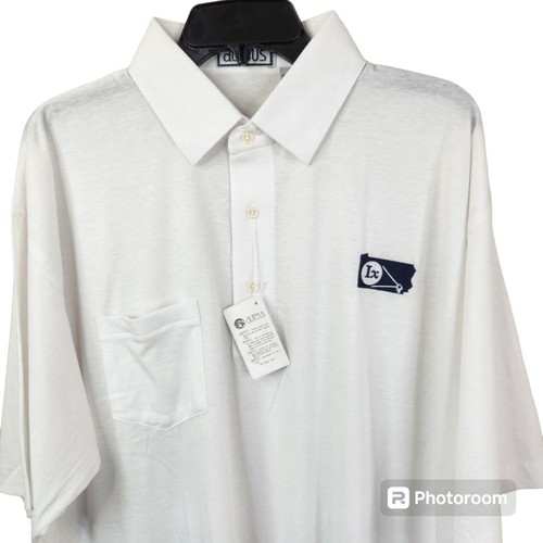 Vintage Deadstock Aureus Minimalist Casual Short Sleeve Drop Hem Polo Shirt XL - Picture 3 of 8