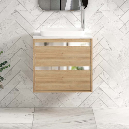 Royal Bathroom Vanity Cabinet Storage Unit Oak 600/800mm Countertop Basin Sink - Picture 29 of 115