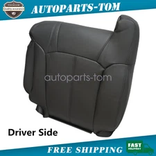 Fits GMC Sierra Chevy Silverado 99-02 Driver Top Leather Seat Cover Dark Gray