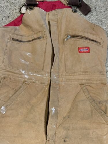 Vintage Herren Dickies braun Ente Canvas gesteppt gefüttert isoliert Overall Größe 30/32 - Bild 7 von 23