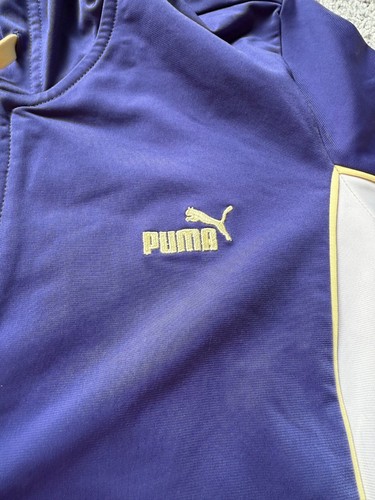 Puma running/athletic Jacket Size Large Purple/white short sleeve Full Zip Y2K - Picture 4 of 6