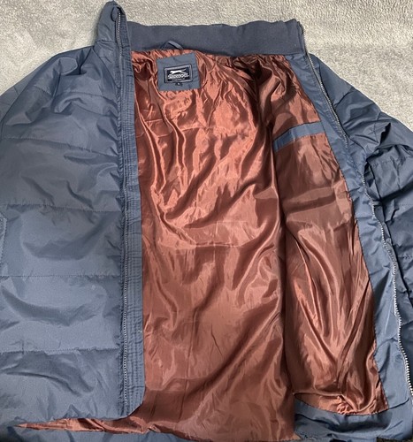 Slazenger Quilted Puffer Opt. Hooded Full Zip Jacket UK Size Large Navy Blue - Picture 7 of 11