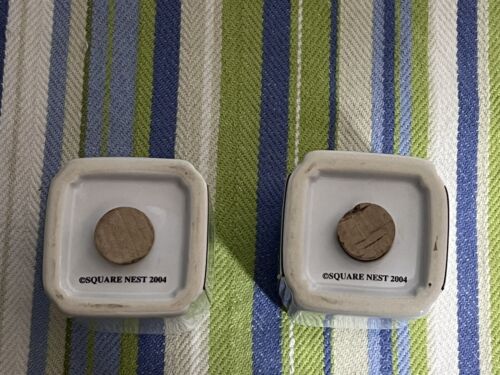 Square Nest 2004 Ceramic Salt And Pepper Shakers Fruit Basket Dress Colorful - Picture 6 of 9