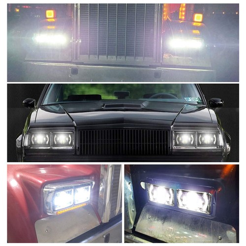 Faros LED 4x6" Hi-Lo DRL intermitente para Kenworth T800 W900 Freightliner - Imagen 2 de 12