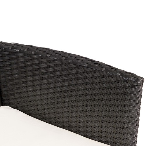 2PC Patio Set Rattan Wicker Dining Chairs Set With Cushions Outdoor Black - Picture 7 of 8