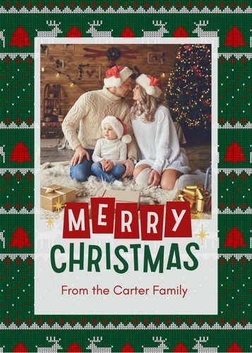 Set of Personalized Photo Christmas Cards w Envelopes Printed Holiday Cards 12 - Picture 2 of 3