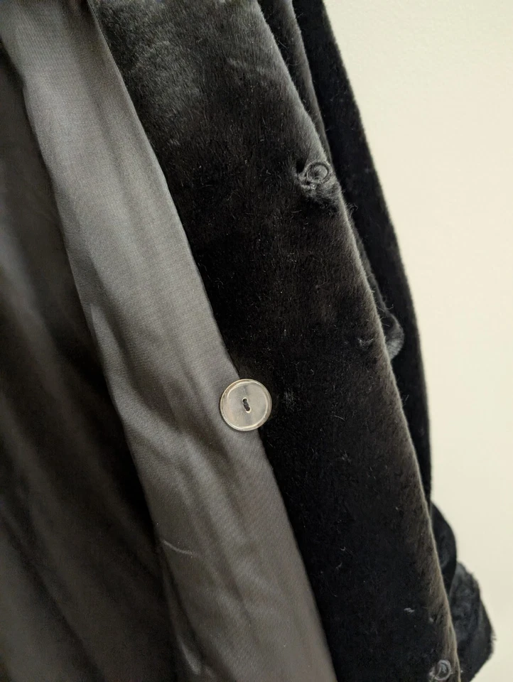 Vintage 80s Donnybrook Black Long Faux Fur Coat Womens Size L - Image 4 of 4