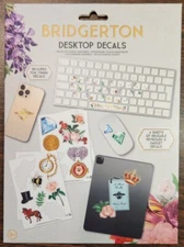 Bridgerton Desktop Decals Keyboard Stickers Reusable 4 Sheet Set UK Design NEW