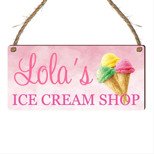 Personalised Ice Cream Shop Sign Childrens Daughter Son Playroom Playhouse Home - Picture 72 of 95