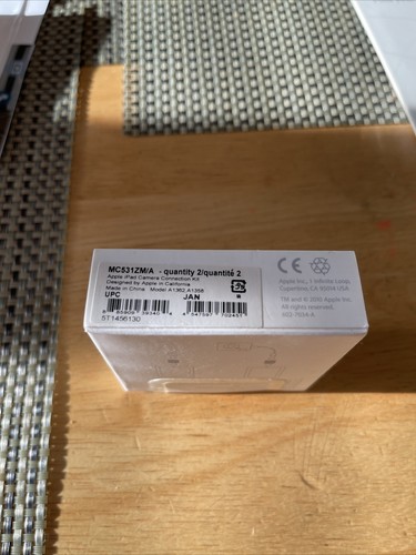 NEU APPLE iPAD KAMERA ANSCHLUSSKIT MC531ZM/A MODELL A1362 A1358 - Bild 3 von 3