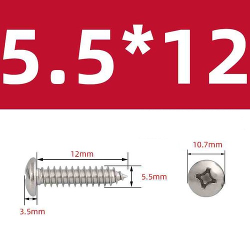 Tornillos autorroscantes cruzados de cabeza redonda de acero inoxidable 304 M1 M1.2 M1.4-M5.5 M6 M8 - Imagen 185 de 239