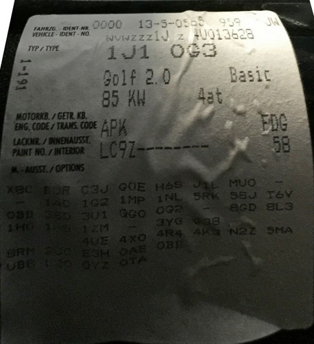 Volkswagen Golf MK4 2004 genuino automático 2,0 L 99~05 bloqueo de puerta trasera - Imagen 9 de 12