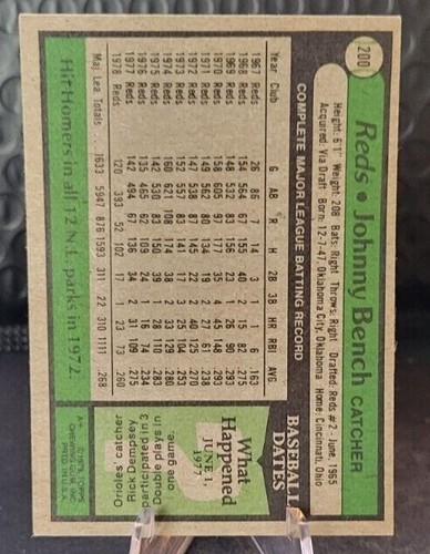 Topps Johnny Bench #200 1979 - Imagen 3 de 5