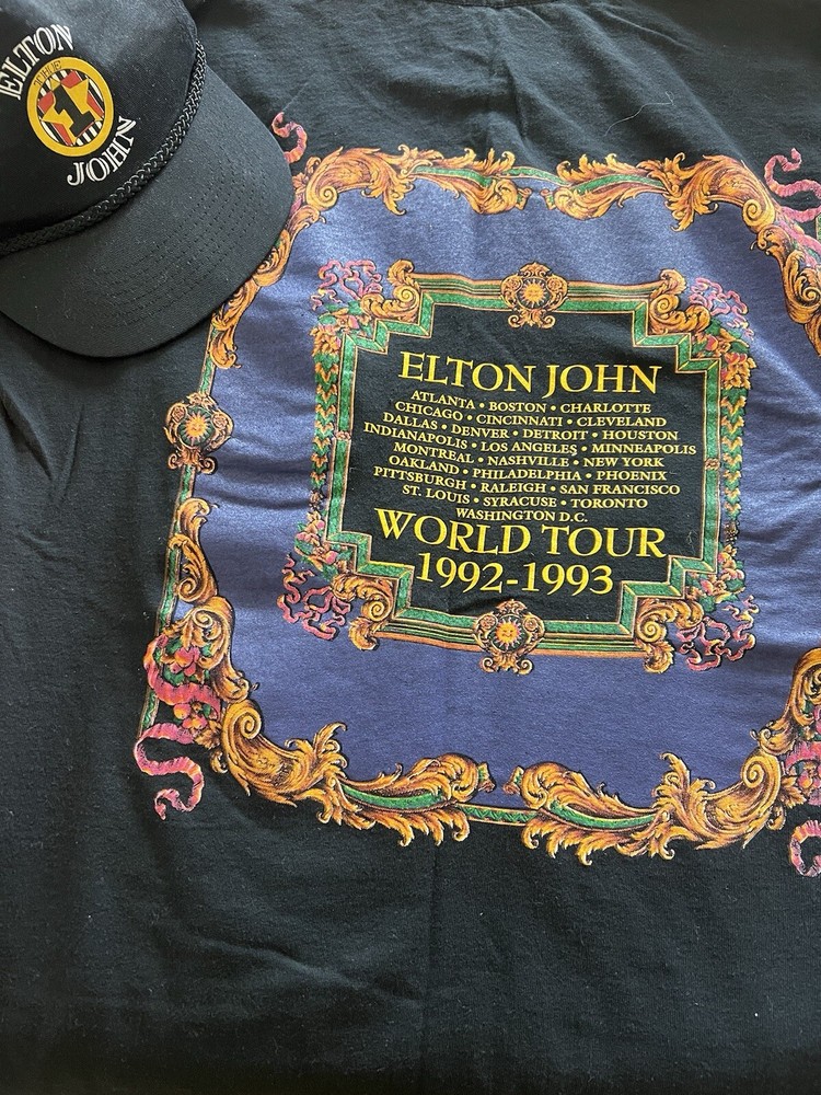 Vintage Elton John The One Official Tour Tshirt Designed Styled x Gianni Versace