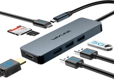 WAVLINK USB C Docking Station 7 in 1 - color: grey