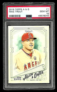 2018 TOPPS ALLEN & GINTER BASEBALL CARD #1 MIKE TROUT PSA 10 LOS ANGELES ANGELS