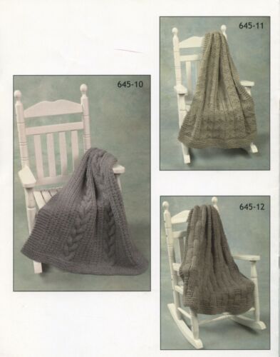 Libro de patrones de tejido Plymouth 645 Encore Worsted 8 horas mantas para bebé rápido fácil - Imagen 2 de 4