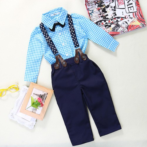 Newborn Baby Boys Long Sleeve T-shirt+Pants Legging Clothes Wedding Party Outfit - Picture 2 of 10