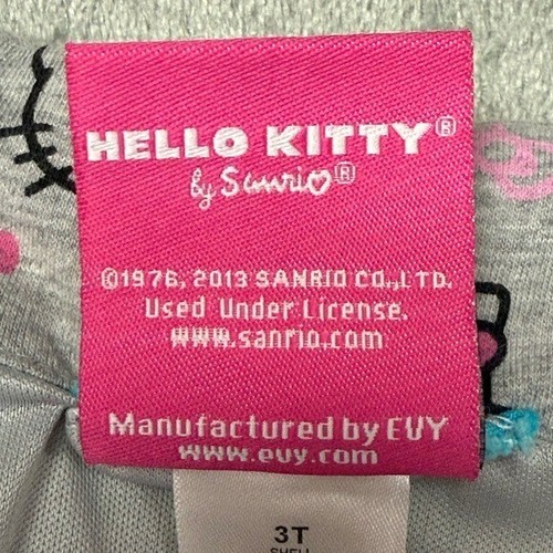 Hello Kitty Let's Play Heather Gray Puffer Vest Graphic Snap Toddler Size 3T - Picture 10 of 14